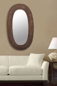 Miroir mural indien de forme carrée en bois, design moderne, finition rustique vieillie, pour chambre à coucher, usage décoratif, mariage, 24 pouces - Product Image 3