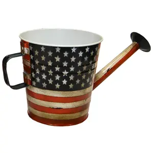 Conception de drapeau américain rustique Outils de jardin de qualité très vendus Arrosoir Arrosoir en métal Prix bon marché en gros - Product Image 1
