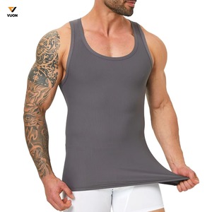 Camiseta sin mangas de algodón de alta calidad personalizada para hombre, ropa deportiva para entrenamiento, camisetas sin mangas de gimnasio en blanco de punto con gofres - Product Image 4