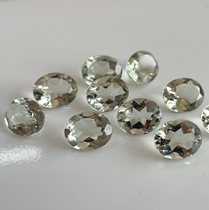 Améthyste verte naturelle coupe ovale 7x9mm à facettes-améthyste verte en vrac - Product Image 3