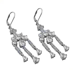Women's 925 <b>Silver</b> Trendy Fashion <b>Chandelier</b> Earrings with Zircon Third Party Certified - Product Image 2