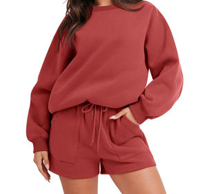 Sweat-shirts de sport personnalisés de haute qualité pour femmes, en tissu tricoté, vêtements décontractés, automne, uni, teinture unie - Product Image 4