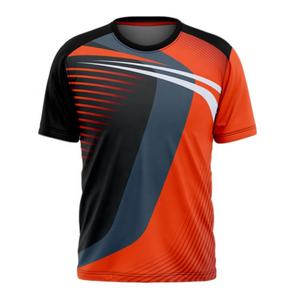 Camiseta con estampado de sublimación de poliéster orgánico 100% con logotipo personalizado para artículo Premium transpirable con cuello redondo para hombre. - Product Image 1