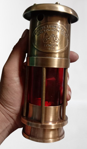 Lámpara de minero antigua hecha a mano, lámpara de aceite de linterna de latón marino náutico para decoración del hogar - Product Image 6