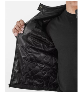 Personalizar Top Trendy 100% Piel de oveja genuina Slim Fit Chaqueta de invierno con viscos transpirables Forro de edredón Chaqueta con cierre de cremallera - Product Image 5