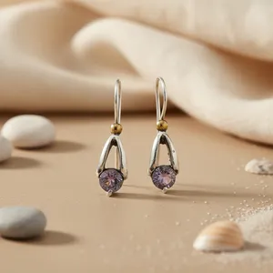 Pendientes de Plata 925 con Amatista para Mujer - Opción de Regalo - Product Image 1