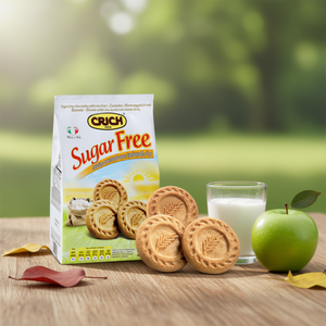 Crich G.270X12pz Crispy <b>Sweet</b> <b>Sugar</b>-<b>Free</b> Round Biscuits with Roll Stamping Process 12-Piece Bag - Product Image 3