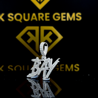 Collier Hip Hop Personnalisé Luxe Iced Out en Argent Sterling VVS Moissanite Pendentif Enfant Plaqué Rhodium