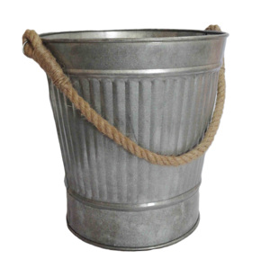 Maceta de metal galvanizado con aro de hierro, maceta sencilla y decorativa para centro comercial, hogar y jardín, regadera decorativa - Product Image 1