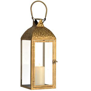 Exclusive handcrafted brass <b>lantern</b> with detailed lattice work for creating a warm ambient glow in your home - Product Image 4
