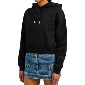 Sudadera Corta de Felpa de Algodón Grueso para Mujer, Sudadera Holgada con Hombros Caídos, Sudadera Personalizada Lisa con Forro, Ropa Urbana - Product Image 1
