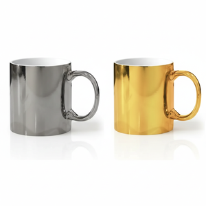 แก้วมัคเคลือบสีเงินและสีทองสำหรับพิมพ์ลายแบบซับลิเมชั่น – แก้วกาแฟเซรามิกเคลือบเมทัลลิกสำหรับงานพิมพ์แบบกำหนดเอง - Product Image 1