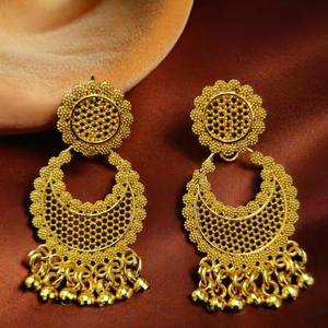 ชุดตุ้มหูที่ออกแบบเองได้รับการออกแบบแบบดั้งเดิม22CT ต่างหูชุบทอง Jhumka สำหรับผู้หญิงเครื่องประดับสำหรับผู้หญิงที่สวมใส่โดยผู้ส่งออก - Product Image 4