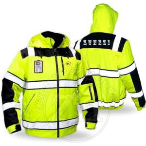 Chaqueta de Trabajo de Alta Visibilidad para Hombre, con Recubrimiento de PU 300D, para Invierno, Transpirable, ANSI Clase 1, EN ISO 20471 Clase 2 - Product Image 6