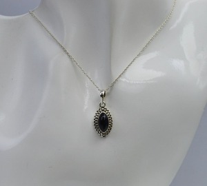 925 sello joyería colgante de plata ónix negro piedra preciosa mejor diseño colgante 925 esterlina perfecto regalo de boda para el amor con - Product Image 2