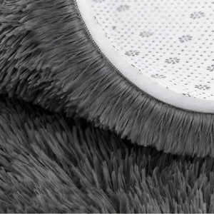 Tappeto Ovale Tie-Dye in Poliestere Ultra Morbido Antiscivolo 31x62 Grigio Scuro per Soggiorno Camera da Letto Ingresso - Product Image 5