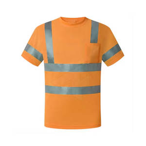 Vêtements de sécurité à manches courtes haute visibilité T-shirts réfléchissants avec impression de couleur unie et chemise de sécurité avec logo personnalisé - Product Image 1