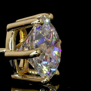 Pendientes de oro amarillo de 14 quilates con diamantes cultivados en laboratorio, corte redondo solitario - Product Image 4