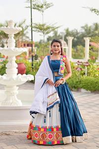 LAUNCHING NEW FESTIVE PARTY LEHENGACHOLI WTH DUPATTA & PENT FABRIC FAUX GEORGETTE REVERSIBLE COMFORTABLE - Product Image 4