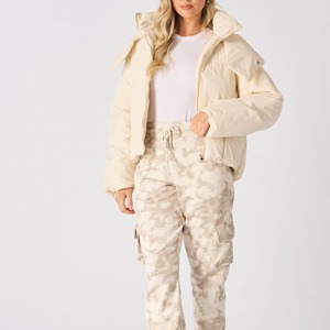 2025 meilleure qualité réversible femmes toile bouffant bulle veste Logo personnalisé conception OEM haute respirabilité imperméable coupe-vent - Product Image 3