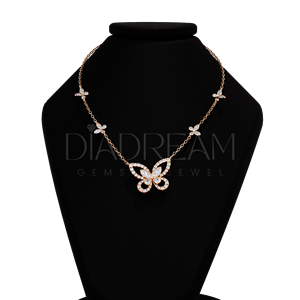 Collier papillon en argent Sterling 925 à la mode bijoux fins Moissanite diamant collier de mode cadeaux et fiançailles - Product Image 4