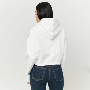 Sudadera con Capucha Personalizada al por Mayor, con Pedrería, Estilo Urbano, Holgada, Brillante, de Lujo, para Mujer, 100% Algodón Tejido - Product Image 4