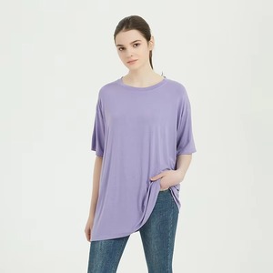 Meilleur coût Performance personnalisé 280gsm lourd 100% coton surdimensionné femmes goutte épaule T-Shirt couleur unie pour l'été - Product Image 3