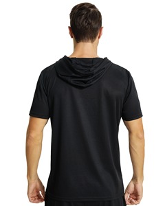 Mens Workout Hooded Shirts Short Sleeve Muscle Fit Gym Running T-Shirts Sweatshirt Hooded - Product Image 2