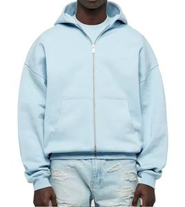 Pull-over à capuche surdimensionné en coton éponge française personnalisé Sweat à capuche hiver en molleton gaufré sans ficelle StreetWear Plain Blank - Product Image 2