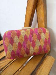 Hand Embroidered Beaded Women's Evening Clutch Bag Custom Name Bridal Purse with Floral Design Handmade Accessory Gift Ready <b>Box</b> - Product Image 4