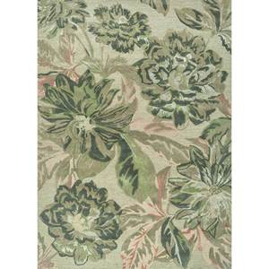 Alfombra de Lana y Viscosa Tejida a Mano Hacienda TNQ-3275, Diseño Floral, Rayas y Abstracto, para Sala de Estar, Pasillo, Rectangular, 10 mm - Product Image 1