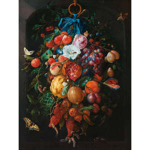 Impresión artística de Jan Davidsz De Heem, festón de frutas y flores, naturaleza muerta sobre papel - Product Image 1