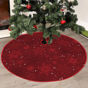 Falda para árbol de Navidad, tela de felpa gruesa y suave, redonda, decoración para el hogar, cubierta para la base del árbol de Navidad, accesorio festivo navideño - Product Image 1