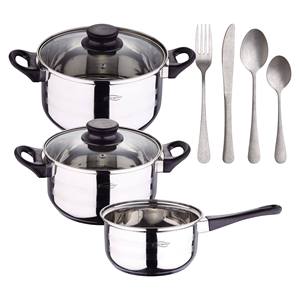 Set di pentole Toledo da 5 pezzi adatto per piani cottura a induzione + Set di posate in acciaio inossidabile NOIA San Ignacio da 16 pezzi - Product Image 1