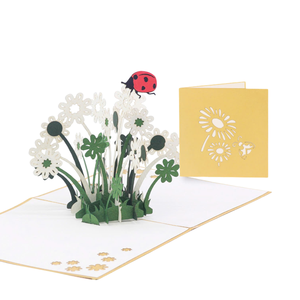 Cartes de vœux 3D Fleur blanche Carte de vœux 3D pop-up 2026 Cartes de vœux faites à la main Carte de vœux 3D pop-up Carte en quilling 3D - Product Image 3