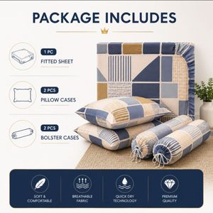 High Quality Minimalist Modern Microfiber <b>Fitted</b> Bed <b>Sheet</b> Set 160×200×20 cm Cooling Breathable <b>Printed</b> Bedding Set - Product Image 3