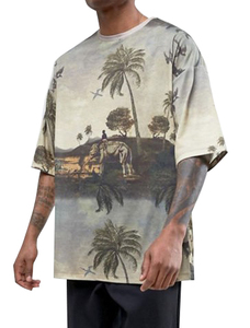 Service OEM d'impression numérique personnalisée, t-shirt pour hommes à épaules tombantes et surdimensionnées, tissu en jersey respirant, fournisseur bangladais sur le devant - Product Image 5