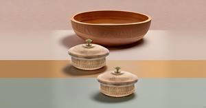 <b>Set</b> of 2 Handmade Eco-Friendly Indian <b>Dinnerware</b> Copper Tureen with Lid 700ml Serving Bowl - Product Image 6