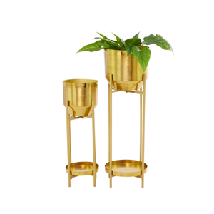 Pots de fleurs d'intérieur OEM personnalisés et fournisseur de pots de fleurs et de jardinières d'Inde dernier modèle personnalisé en plaqué or - Product Image 2