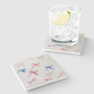 Sous-verre en marbre rose avec nœud, sous-verre en pierre naturelle, décoration de printemps pour la maison - Product Image 6