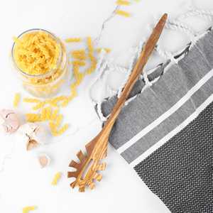 ส้อมพาสต้าไม้มะกอกทนทานและเป็นมิตรกับสิ่งแวดล้อมสำหรับเสิร์ฟและคน - Product Image 3