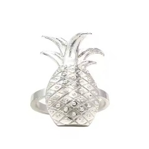 Servilletero de piña Chapado en plata, mesa de Hotel, servilletero de Metal decorativo para boda en estilo de fundición de aluminio - Product Image 1