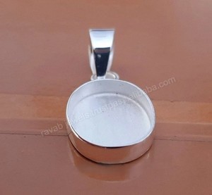 Top qualité 925 argent Sterling forme ovale lunette tasse pendentif bricolage composants pour faire des bijoux argent monture blanc trouver charme - Product Image 5