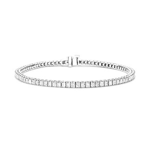 Bracelet tennis carré taille princesse 5 carats avec diamants de laboratoire F-VS2, monture à griffes en or massif 14K, produit le plus vendu - Product Image 3