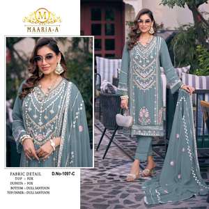 Exclusif Dernier Nouveau 2024 Designer Vente Chaude Lourd Faux Georgette Salwar Costume Dupatta Avec Broderie Séquence Travail à Vendre - Product Image 6