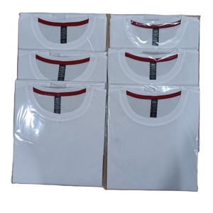 Prix usine 100% polyester en gros blanc col rond t-shirts à manches courtes t-shirt uni inventaire stocké et prêt à expédier - Product Image 6