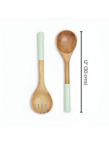 Cuillères de service à salade en bois et en os faites à la main de meilleure qualité Accessoires de vaisselle d'occasion de mariage - Product Image 6