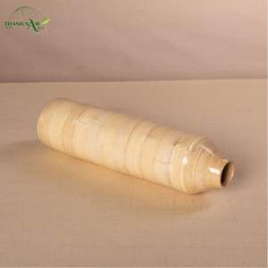 Jarrón Decorativo de Bambú Delgado, Estilo Art Deco, Forma Enrollada, Ecológico, para Mesa, Serie Color y Acabado Natural - Product Image 4