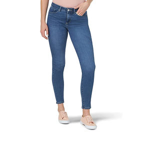 Pantalones de mezclilla ajustados de cintura alta para mujer con logotipo personalizado Ropa de calle estilo hip hop con su propio logotipo - Product Image 1