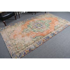 Tapis turc de grande surface classique vert orange 5.3 X 9.6ft laine Latex support motif abstrait forme rectangle pour tapis de salon - Product Image 2